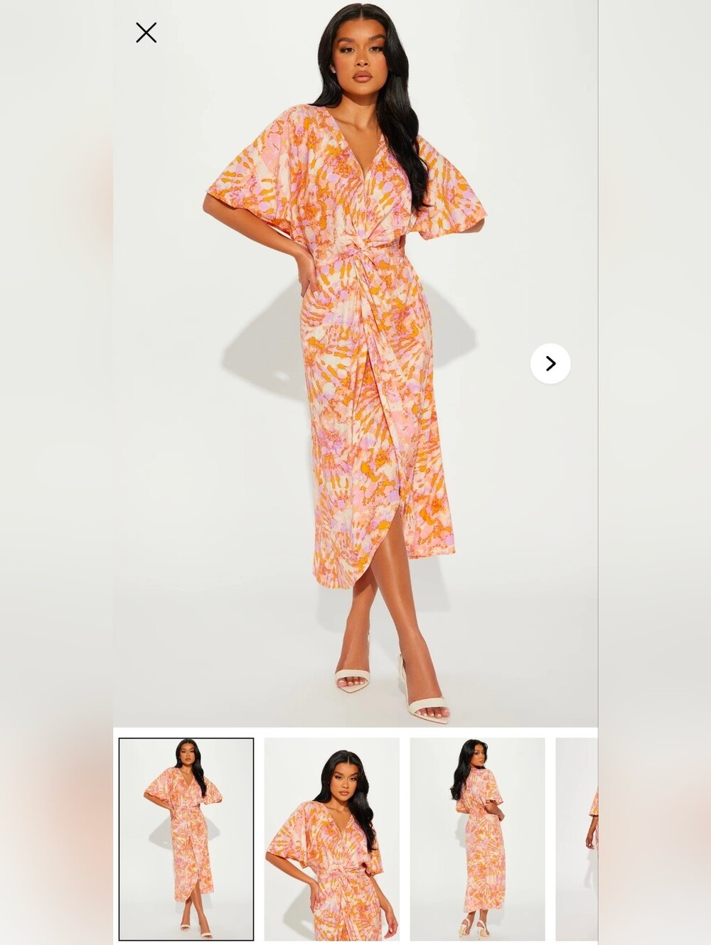 Fashion Nova NWT Orange Combo Abstract Maxi DRESS